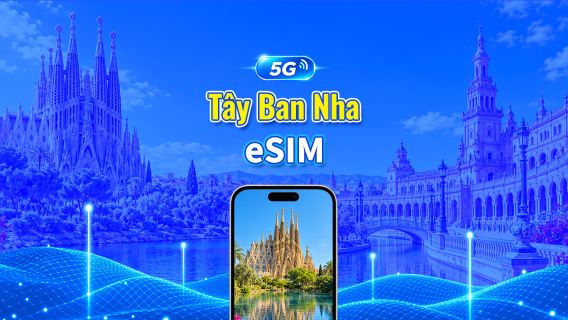 Tây Ban Nha 5G eSIM | 3 mạng | Hỗ trợ đầy đủ AI & TikTok | Gói dữ liệu ngày/tổng | 1–30 ngày | Tính phí 24 giờ | Mã QR
