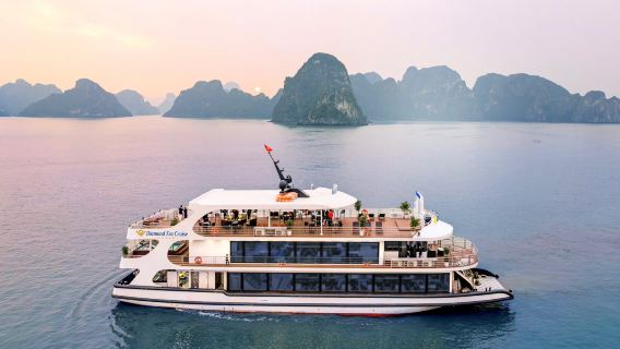 Excursión de un día a la Bahía de Ha-Long + Cueva de la Sorpresa + Isla del Paraíso desde Hanói [Crucero de lujo cinco estrellas Diamond]
