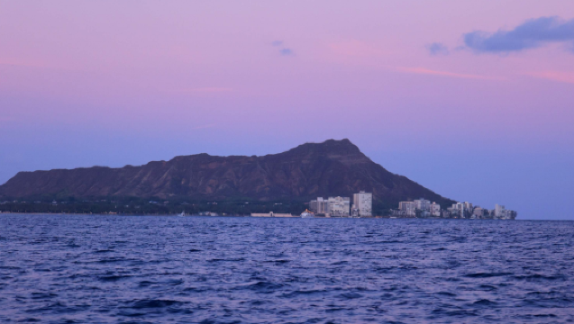 Sunset whale watching tour in Waikiki, Hawaii, USA