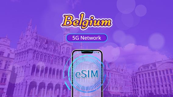 Bélgica | eSIM 5G/4G | Pacote diário/de dados | Cobrança por dia natural | 1-30 dias | Código QR