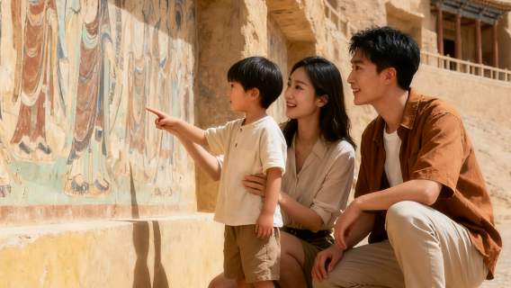 敦煌莫高窟旅拍【現場收片【全精修】攝影親子照旅拍閨蜜個人情侶全家福旅行跟拍】