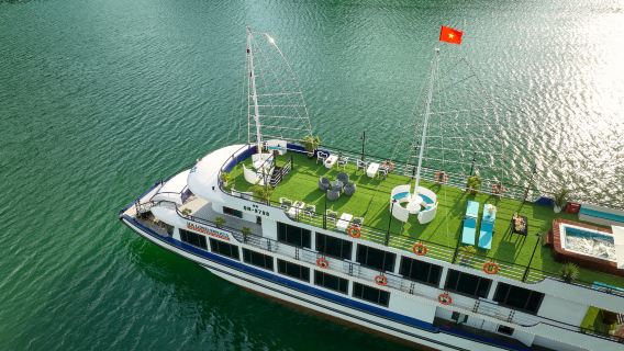 From Hanoi : Luxury Halong Bay Day Tour with Sonata Cruise – Jacuzzi & Live Folk Music
