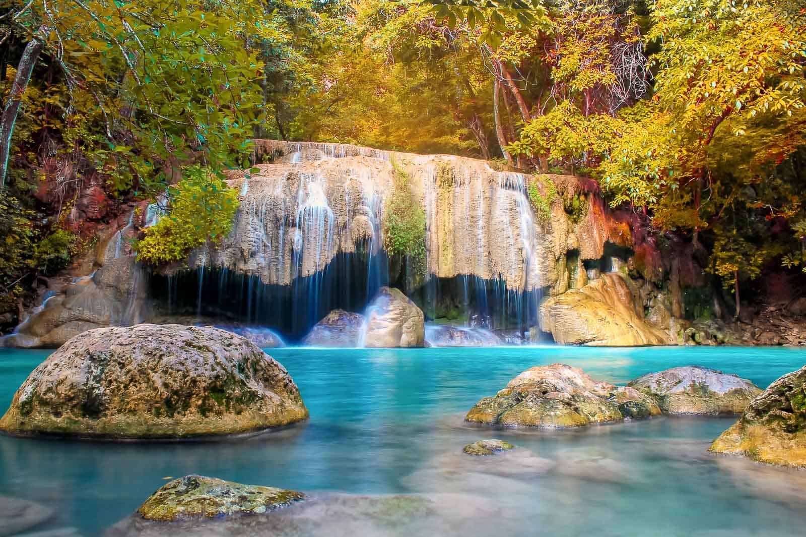 Erawan Waterfall, Death Railway and Elephant Care Private Tour