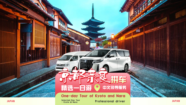 【櫻花季◇9人小團】日本大阪奈良京都一日遊拼車丨大阪出發到奈良餵小鹿/京都清水寺·上門接送+中文服務