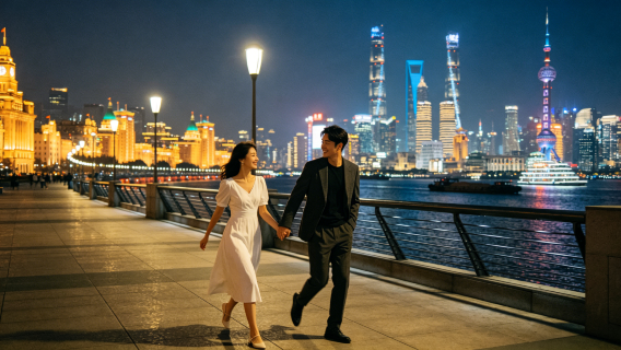Trip Moments Shanghai [Lebuhraya Riverside & Pemandangan Malam | Fotografi Gaya Filem | Pilihan 1-5 jam]