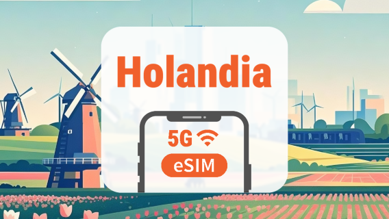 Holandia 5G eSIM | Podwójna sieć • Wszystkie AI & TikTok | 1–30 dni | Kod QR