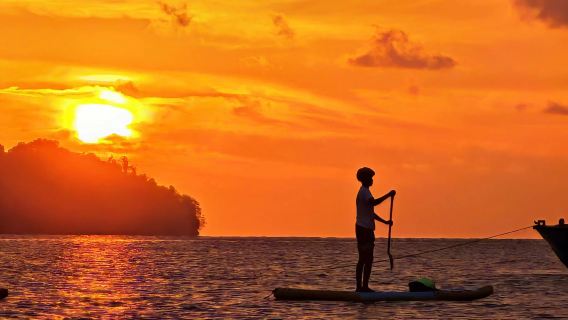 沙巴丹絨亞路海灘|夕陽立槳|海上夕陽+SUP教練+接駁服務