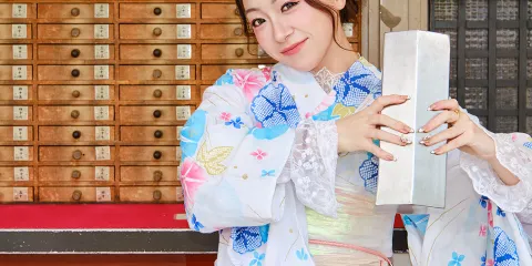 日本東京淺草寺和服體驗 蕾絲/振袖/訪問/浴衣和服租賃 日系妝容 髮型配飾齊全 旅拍跟拍 高端和服體驗-花音