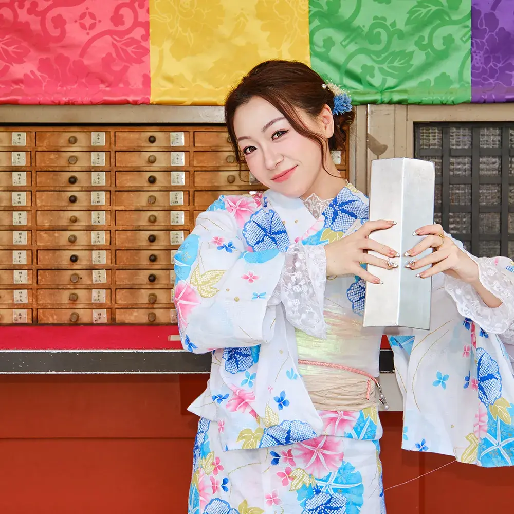 일본 도쿄 센소지 기모노 체험 레이스/후리소데/호몬기/유카타 대여, 일본식 메이크업, 헤어 스타일 및 액세서리 완비, 프리미엄 기모노 체험 - 카논