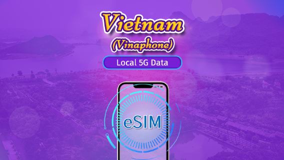 Vietnam | Vinaphone/Viettel 5G/4G eSIM | Pass giornaliero | 24H/Giorno Naturale | 5-15 giorni | Codice QR