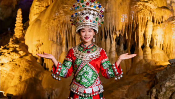 貴州織金洞一日遊&全國免票了【金剛杵霸王盔&織金歸來不看洞】