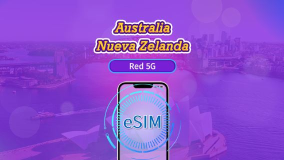Australia/Nueva Zelanda| eSIM 5G/4G | Pase diario/Plan Completo | Facturación cada 24 horas | 1-30 días | Código QR