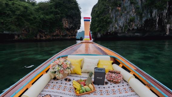 From Krabi: Private Longtail Boat Charter to Fantastic Four Islands (Ko Kai (Chicken Island) + Ko Poda + Tup Island)