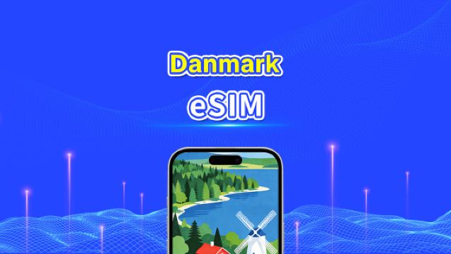 Danmark eSIM | Höghastighetsdata | 5G/4G | Dagspaket/Datapaket | 24 timmar | 1-30 dagar | QR-kod