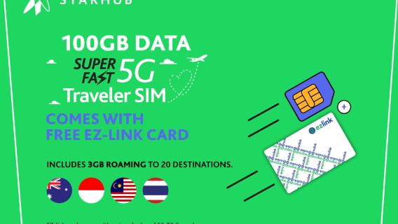 Singapore Starhub 5G travel phone card optional EZLINK transportation card data card SIM card (Singapore Airport pick up)