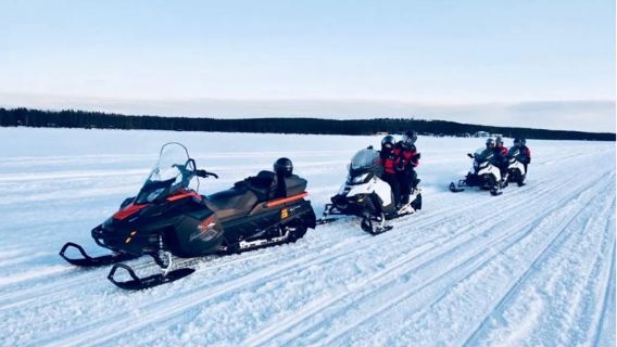 Rovaniemi, Finland: One-Day Snowmobile Experience + Ice Lake Fishing + Forest Picnic