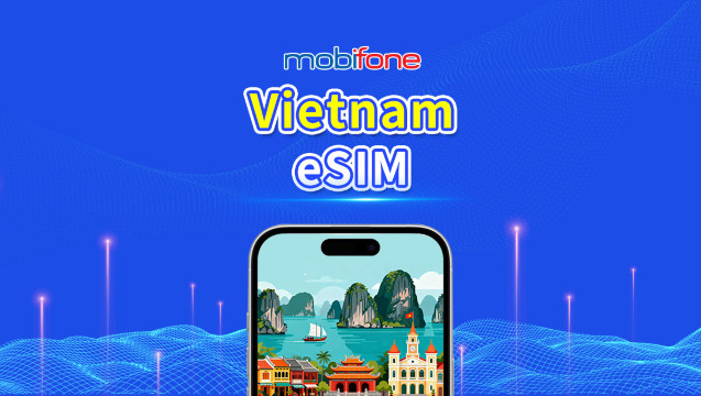 eSIM Vietnam Mobifone | 30GB/50GB | หมายเลขโทรศัพท์ท้องถิ่น | การคิดค่าบริการตามวันปกติ | QR โค้ด
