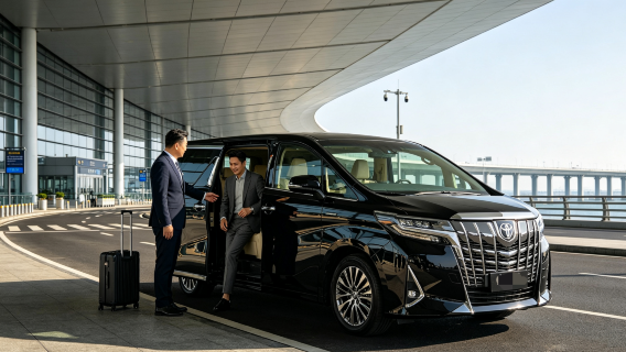 Luxury private charter for Hong Kong and Macau border crossing between Greater Bay Area and Shenzhen/Zhuhai/Foshan with Alphard/Vellfire vehicles - premium travel with style and impressive business reception