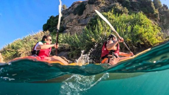 Maro: Guided kayaking route, cliffs, Maro Waterfall and Cueva del Lobo