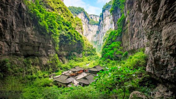 [Inklusive Bootstour für bis zu 8 Personen] Tagesausflug zu den drei natürlichen Brücken von Wulong in Chongqing + Longshuixia-Schlucht + Wujiang-Fluss