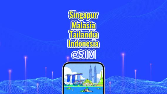 Sudeste Asiático eSIM 5G | Singapur/Malasia/Tailandia/Indonesia | Plan diario/Paquete de datos totales | 1-30 días | Facturación de 24 horas | Código QR