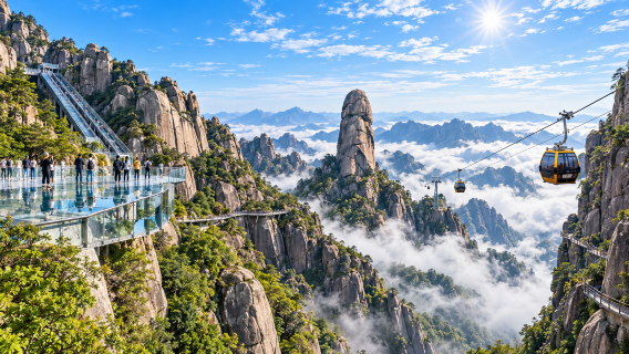 Pick-up service | One-day tour of Lingshan Mountain in Shangrao + cable car + Sky Mirror + Strange rocks and sea of ​​clouds