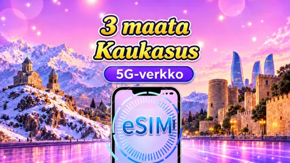 5G-eSIM 3 Kaukasuksen maahan | Tukee Google Mapsia/TikTokia/ChatGPT:tä Päiväpaketti/datapaketti | Laskutus kalenteripäivittäin | 1–30 päivää | QR-koodi