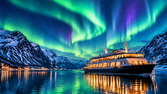 Crucero con cena para ver auroras boreales en Tromso, Noruega (ida y vuelta desde Tromso | grupo en inglés)