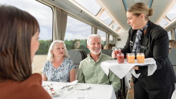 Comfortable VIP carriage for the South Island scenic train in New Zealand: Christchurch - Kaikoura - Picton (round-trip scenic train journey with VIP seating between Christchurch and Picton)