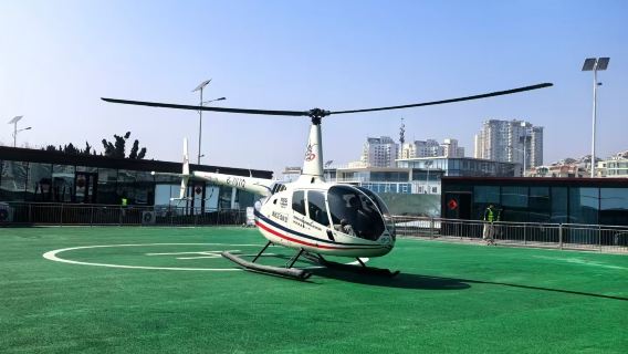 Helikopterflyvningsoplevelse på Qingdaos Xiaomai-ø (storslået udsigt fra højden + eksklusiv tilpasset rute)