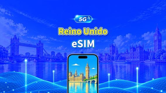 Reino Unido 5G eSIM  | 3 redes incluidas | Compatible con IA y TikTok | Paquete de datos diario/total | 1–30 días | Facturación por 24 horas | Código QR