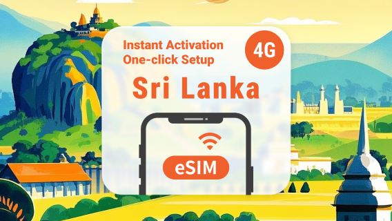 Шри-Ланка 4G eSIM пакет данных|1-30 дней|Ежедневный план|Постоянный доступ к интернету|Актуальные публикации|Быстрая установка|QR-код