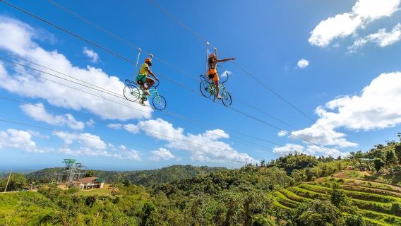 Desde San Juan: Tirolesa y tour en bicicleta por Toro con transporte