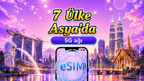 Güneydoğu Asya (7 Ülke) | 5G/4G eSIM | Günlük Paket/Veri Paketi | 24 Saatlik Faturalandırma | 1-30 Gün | QR Kodu