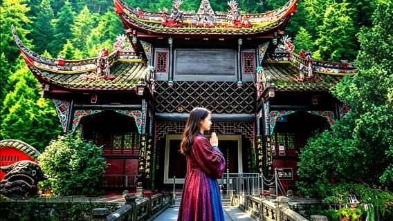 1-day tour for 2–8 people · Mount Qingcheng + Dujiangyan blue tears | Optional private tour · English-speaking guide