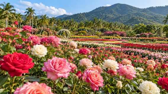Thung lũng hoa hồng quốc tế Vịnh Á Long + Vịnh Á Long + Công viên quốc gia lúa nước tour 1 ngày