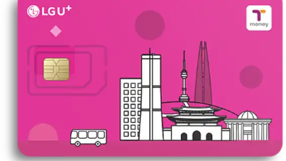 [South Korea] LG U+ 2-in-1 Card | Unlimited 4G SIM Card + Tmoney Transportation Card | 3-60 days | Pick up at Incheon Gimpo Gimhae Airport