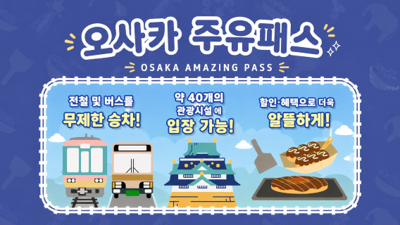 [공식 티켓] 오사카 주유패스 OSAKA AMAZING PASS|오사카성 천수각 · 우메다 스카이 빌딩 공중정원 전망대 등 명소 관람 가능