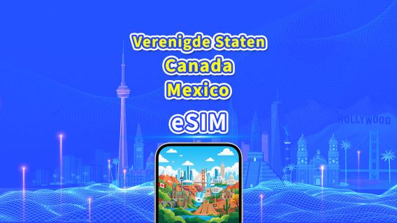 VS, Canada, Mexico eSIM | 5G/4G | Dagelijks/Totaal datapakket | 1–30 dagen | 24-uursfacturering | QR-code