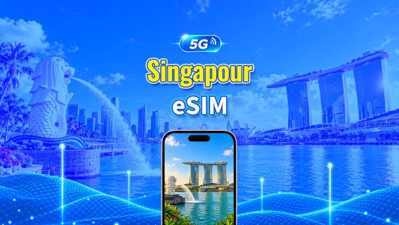 Singapour 4G eSIM | Double Réseau | Forfait de données quotidien/total | 1–30 jours | Facturation sur 24 heures | Code QR