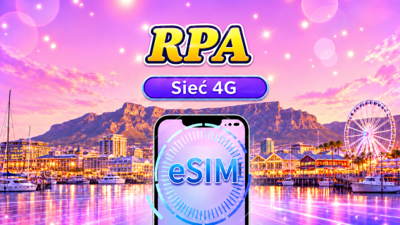Republika Południowej Afryki | 5G/4G eSIM | Pakiet dzienny/Pakiet danych | Rozliczenie według dnia kalendarzowego | 1-30 dni | Kod QR