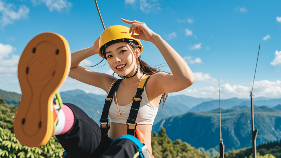 Skyline Adventure ภูเก็ต โหนสลิงในป่า สามารถซื้อเพิ่มกิจกรรมขี่ช้าง (ผู้สูงวัยและเด็กสามารถเล่นได้), ATV, UTV แยกต่างหาก