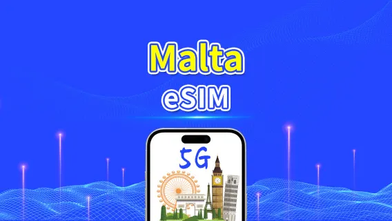Malta eSIM | 5G/4G | Highspeed-Daten | 24 Stunden | 1-30 Tage | QR-Code