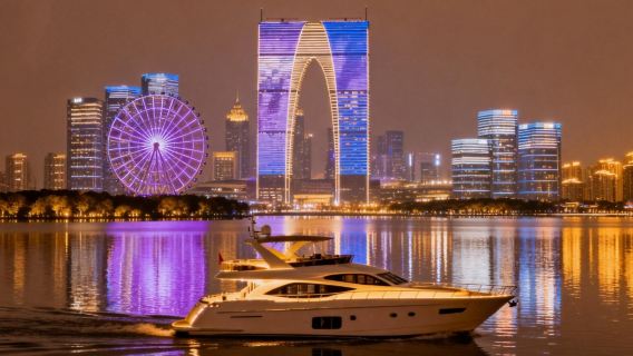 【蘇州遊艇包船】蘇州金雞湖45呎豪華遊艇包船遊覽金雞湖