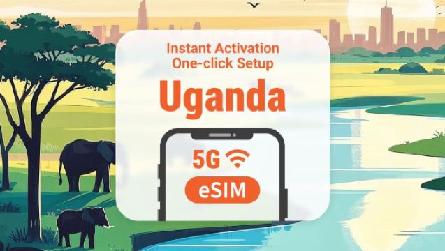 eSIM Uganda 5G | cobertura de rede dupla | acesso total a IA e TikTok | 1–30 dias | código QR