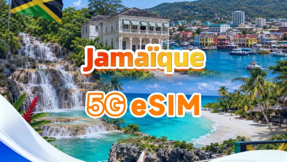 Jamaïque | eSIM 5G | Prise en charge de toutes les IA & TikTok | 500 Mo/jour - Total 30 Go | 1-30 jours | Facturation sur 24 heures | Code QR