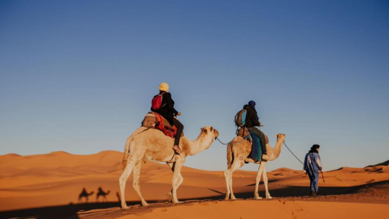 Kamelritt + Lagerfeuerabend + Wüstencamp in Merzouga ab der Altstadt von Marrakesch, Marokko
