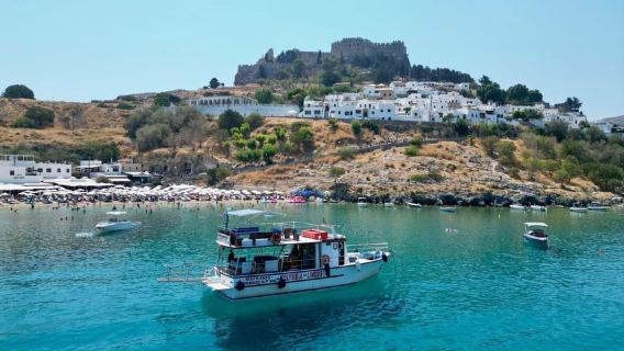 Kolymbia : Croisière d'une journée à Lindos avec 2 arrêts baignade