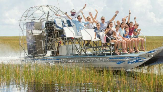 Miami: Bustour + Hafenrundfahrt + Airboat-Fahrt im Everglades Holiday Park