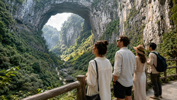 충칭 우룽 지심비경 당일 치기 여행 | 천생삼교 + 용수협 + 우강화랑